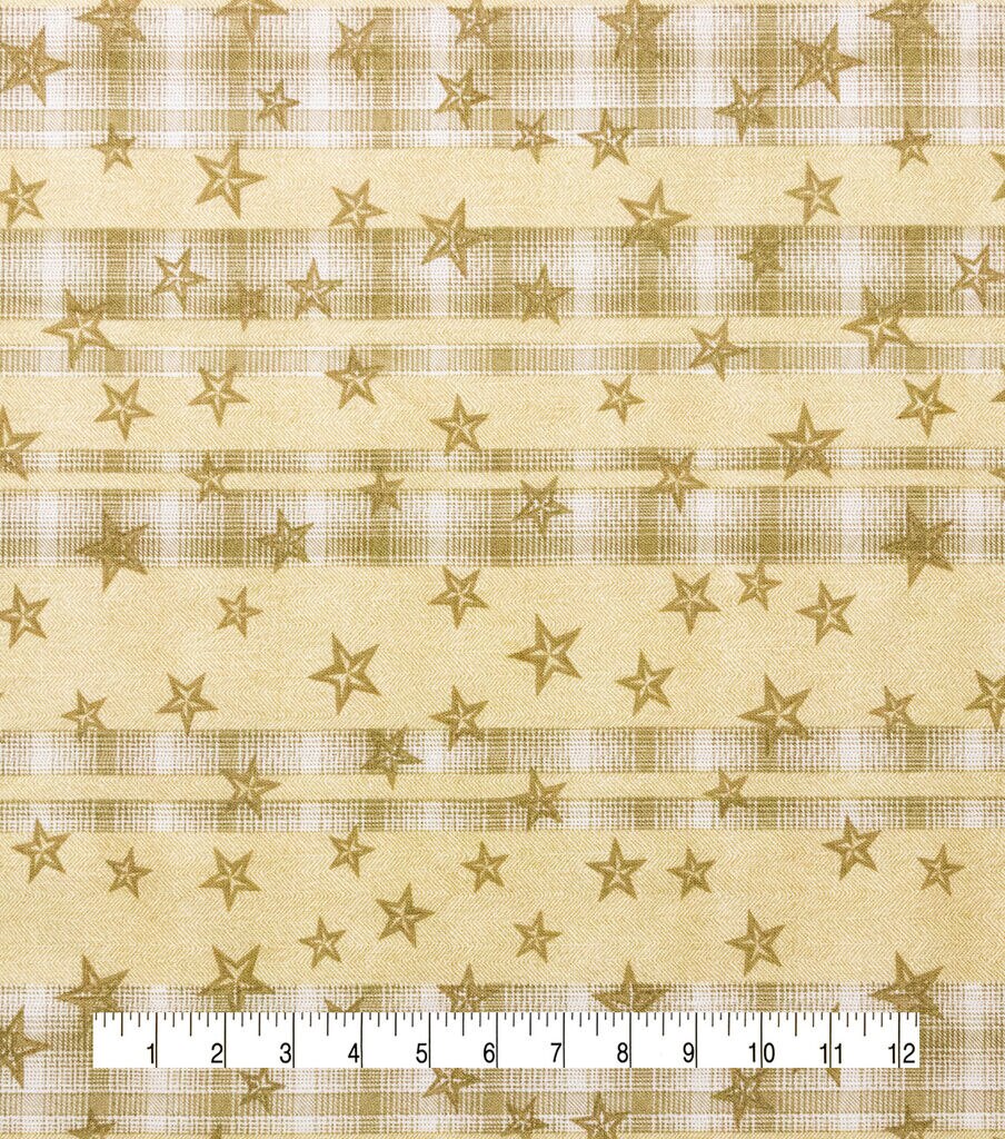 Stars on Cream Patriotic Cotton Fabric