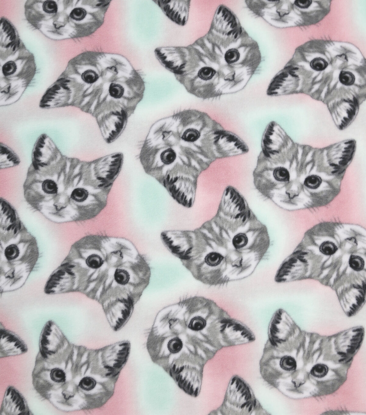 Kitten Faces Anti Pill Fleece Fabric