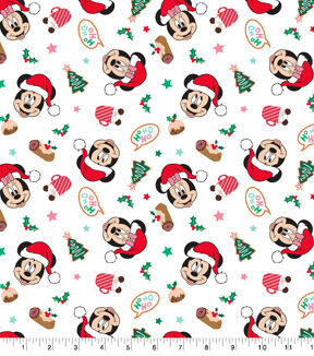 Mickey & Minnie Icons Christmas Cotton Fabric