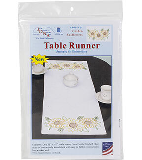 Jack Dempsey 15 x 42 Sunflowers Stamped Table Runner