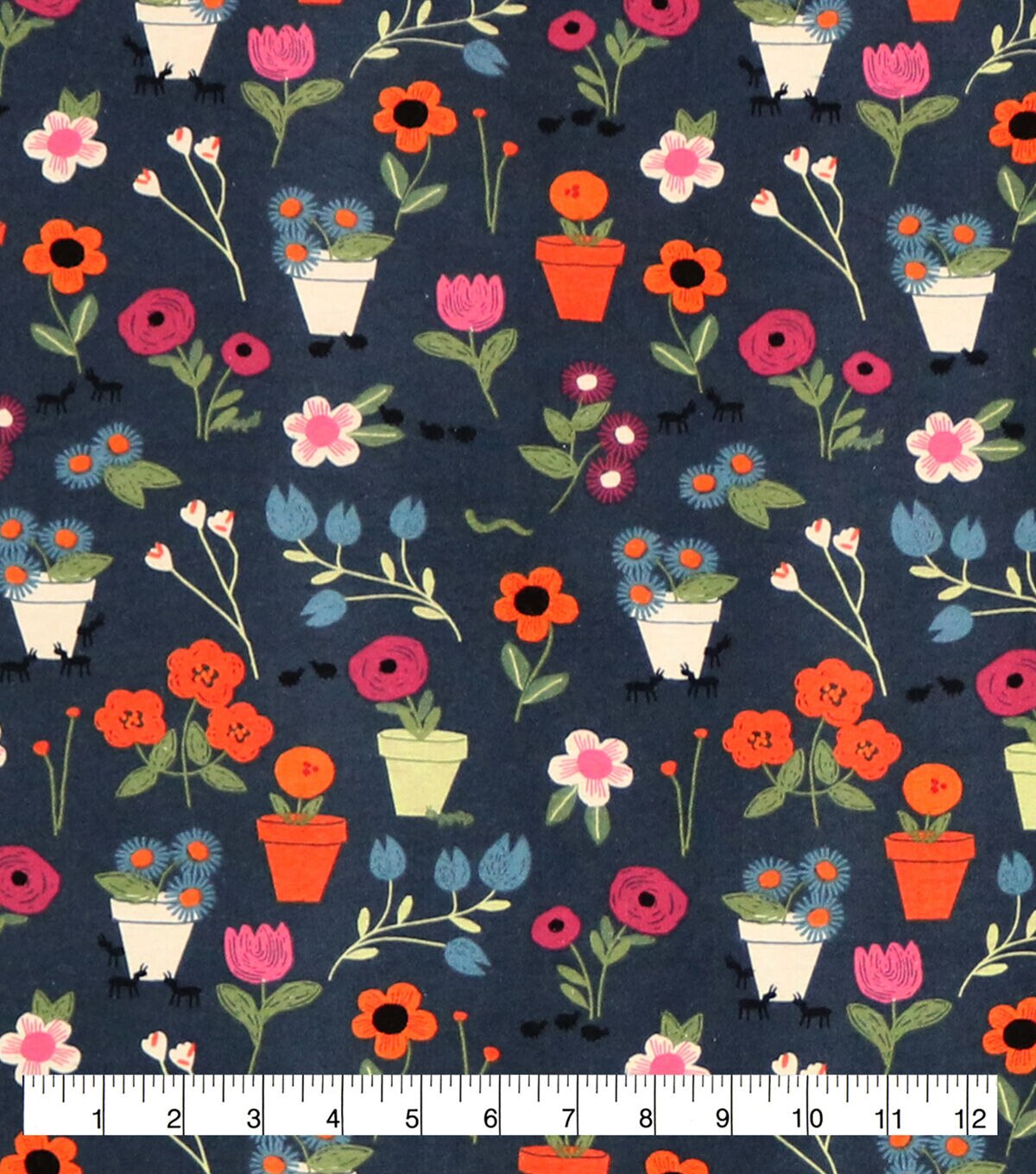 Pretty Potted Plants Super Snuggle Flannel Fabric