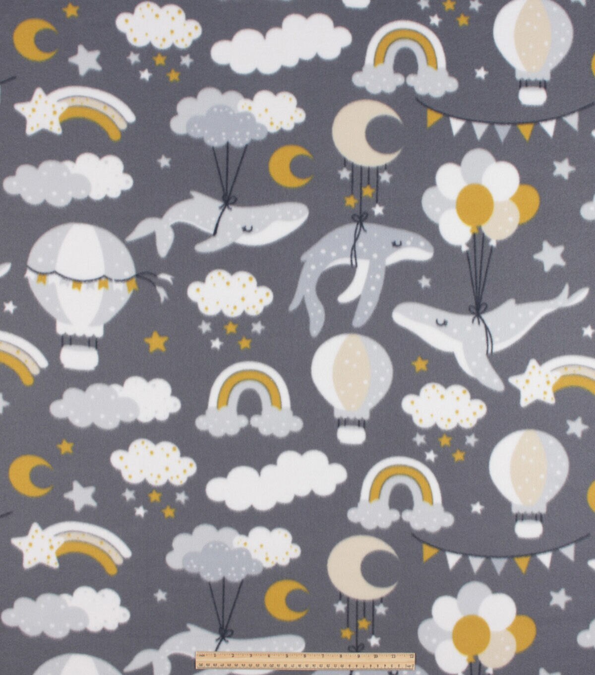 Baby Whale Blizzard Prints Fleece Fabric