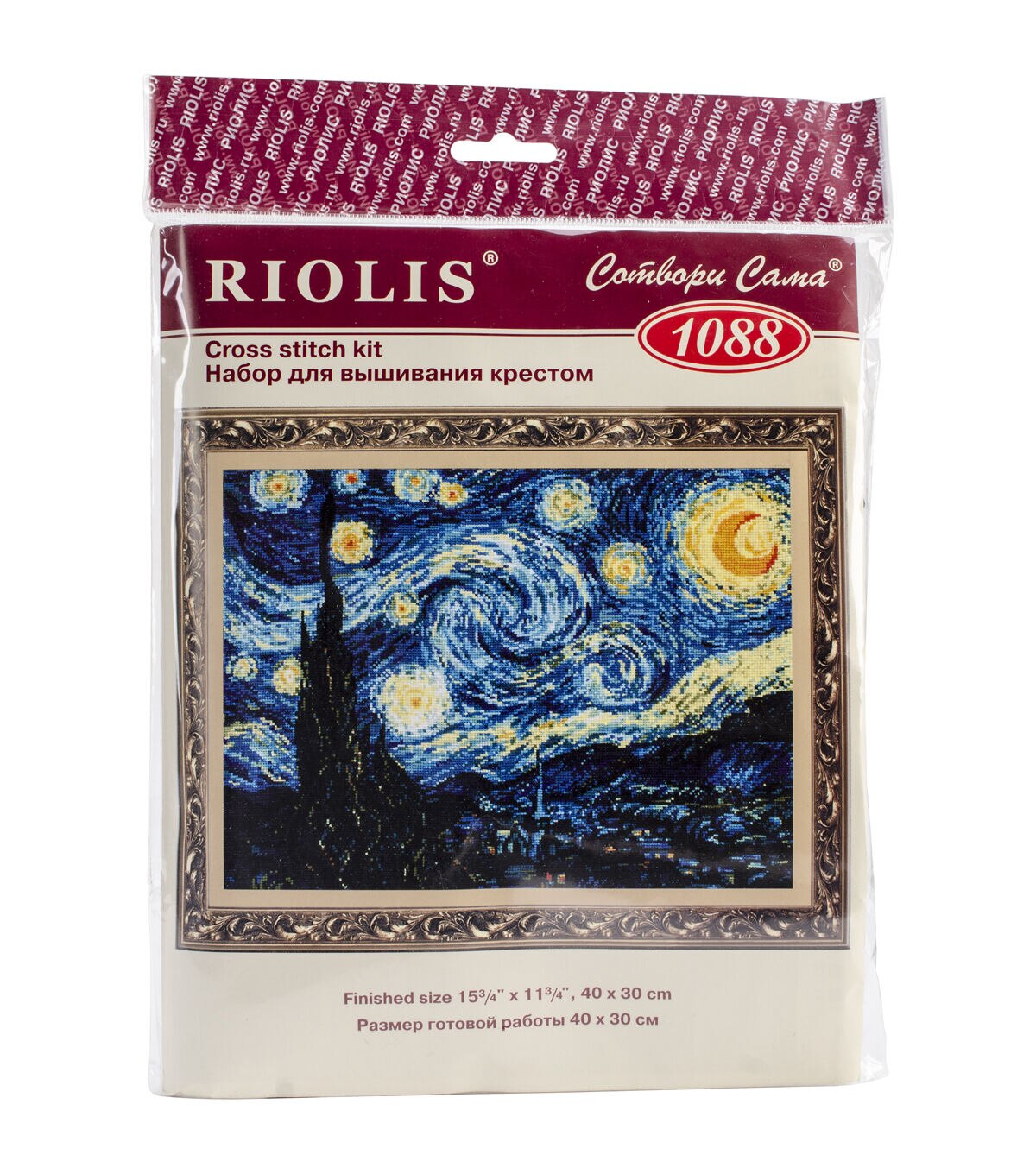 RIOLIS 16 x 12 Starry Night Counted Cross Stitch Kit