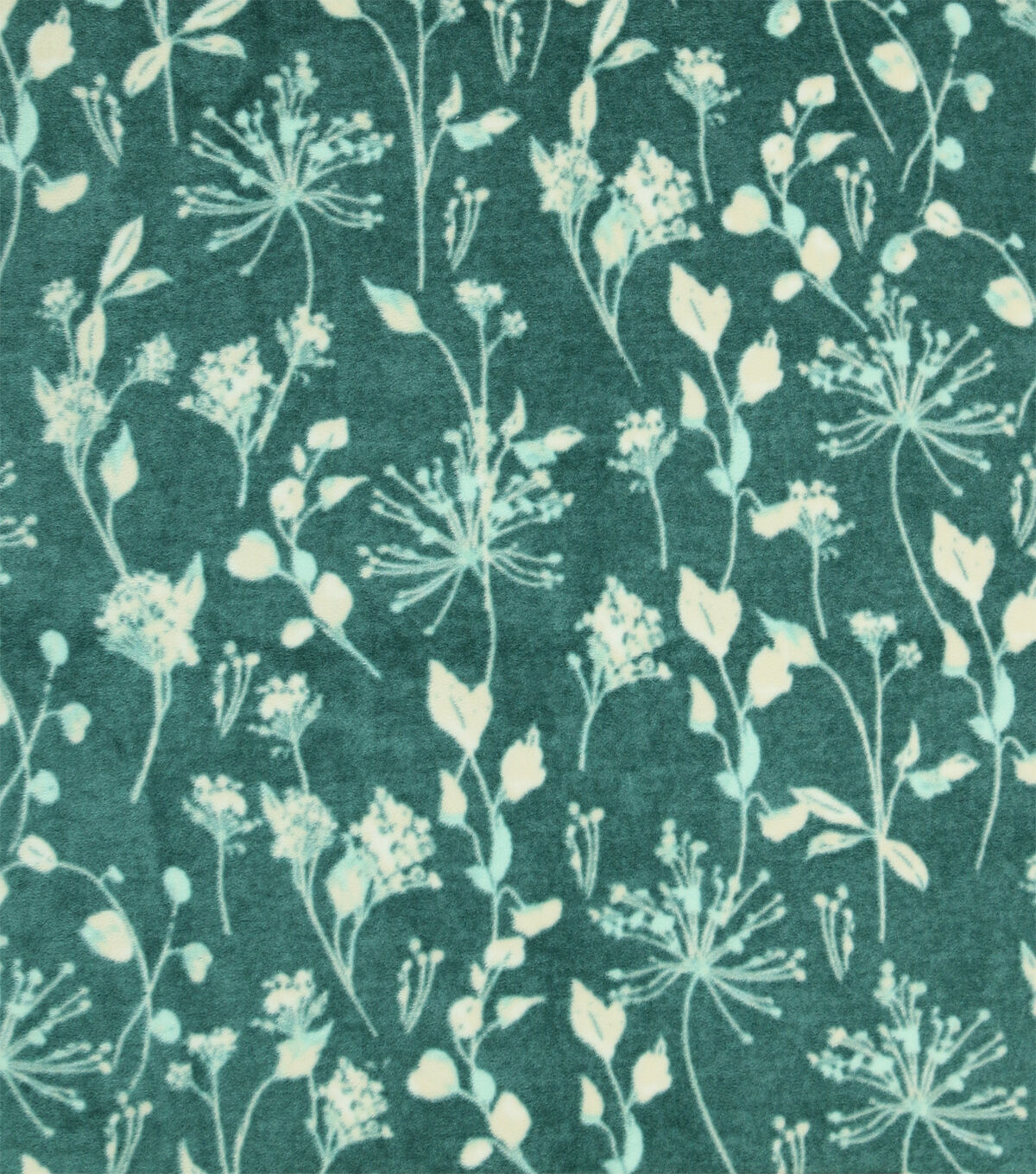 Green Floral Luxe Fleece Fabric