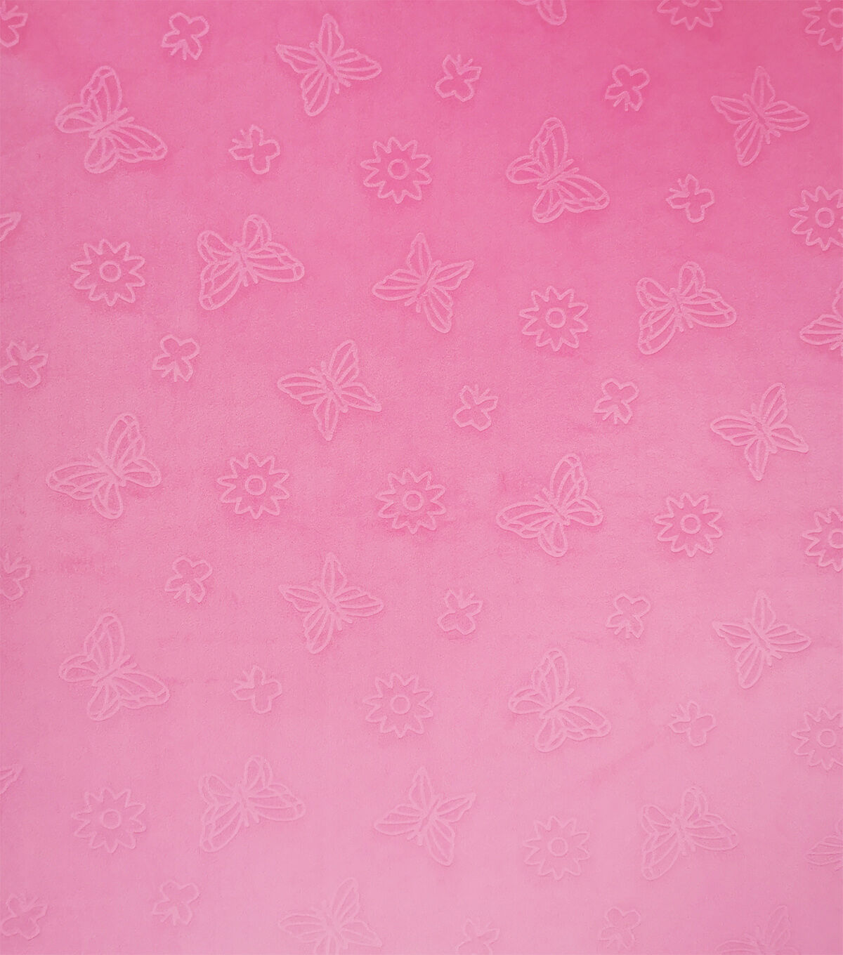 Pink Butterfly Embossed Icon Soft & Minky Fleece Fabric