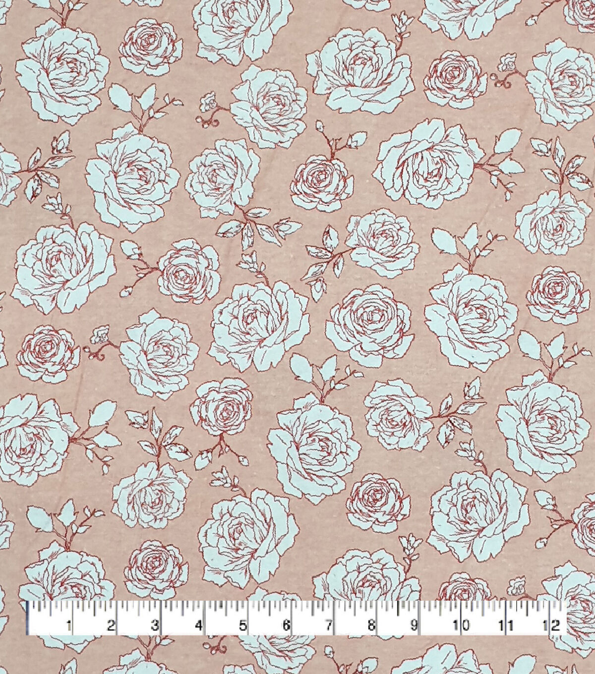 Rose On Coral Super Snuggle Flannel Fabric