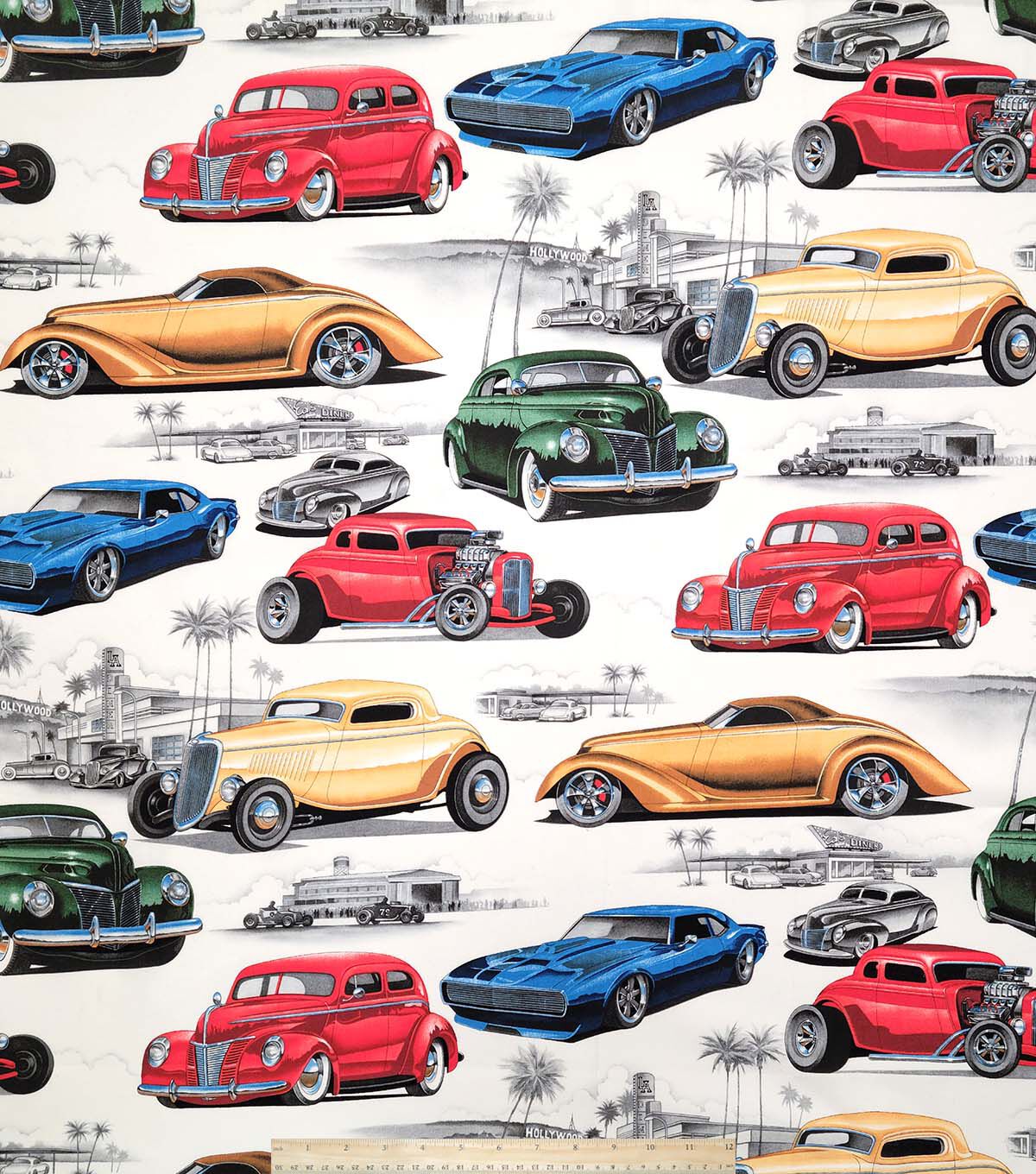 Alexander Henry Chopped & Channeled on White Premium Cotton Fabric