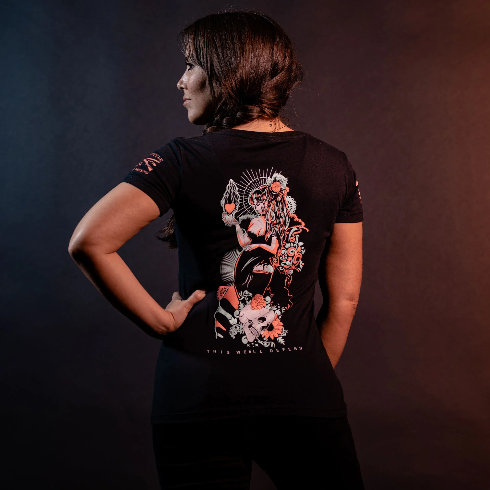 Women's In Hearts We Live Forever V-Neck - Black