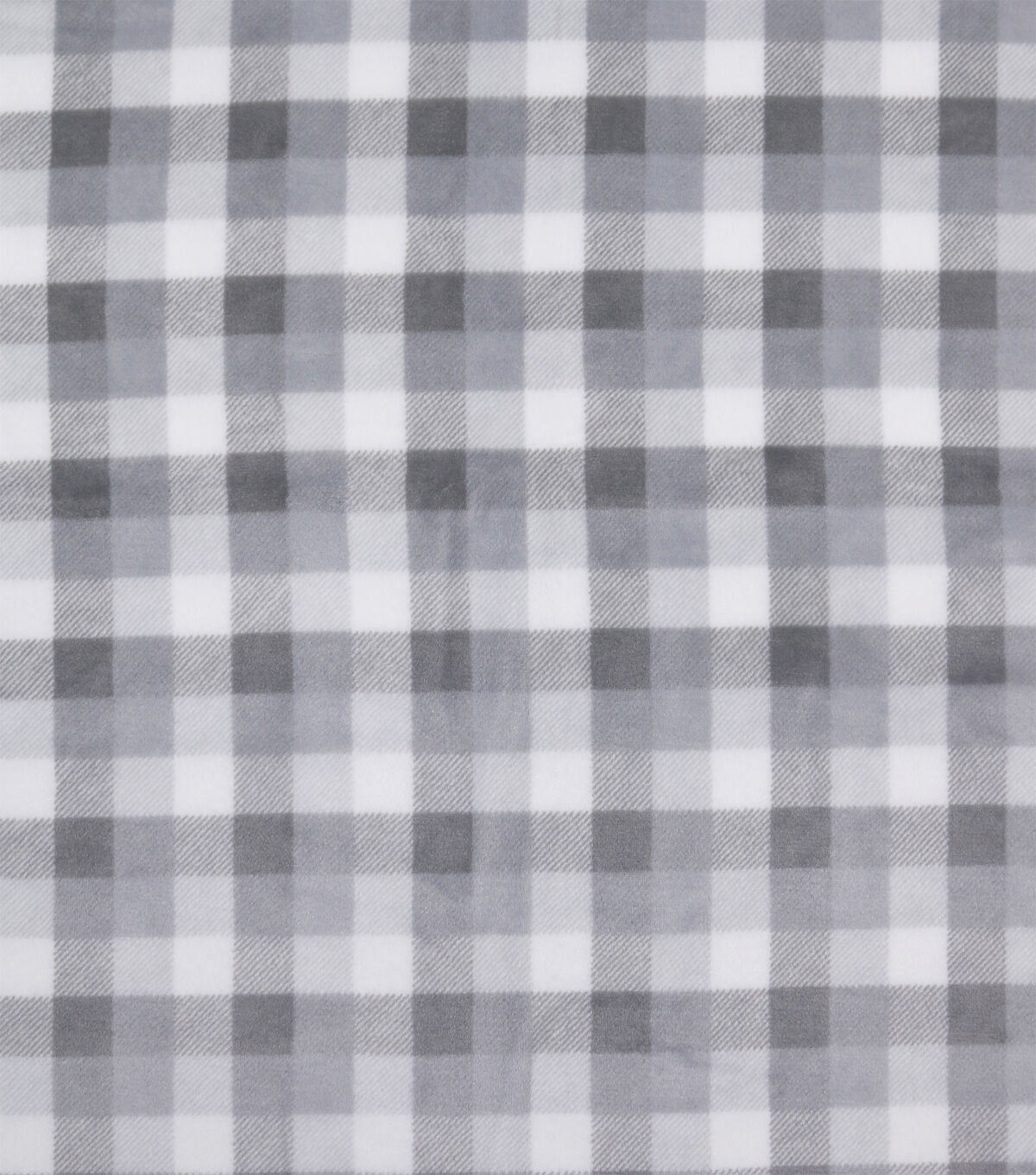 Gray & White Tri Buffalo Check Sew Lush Fleece Fabric