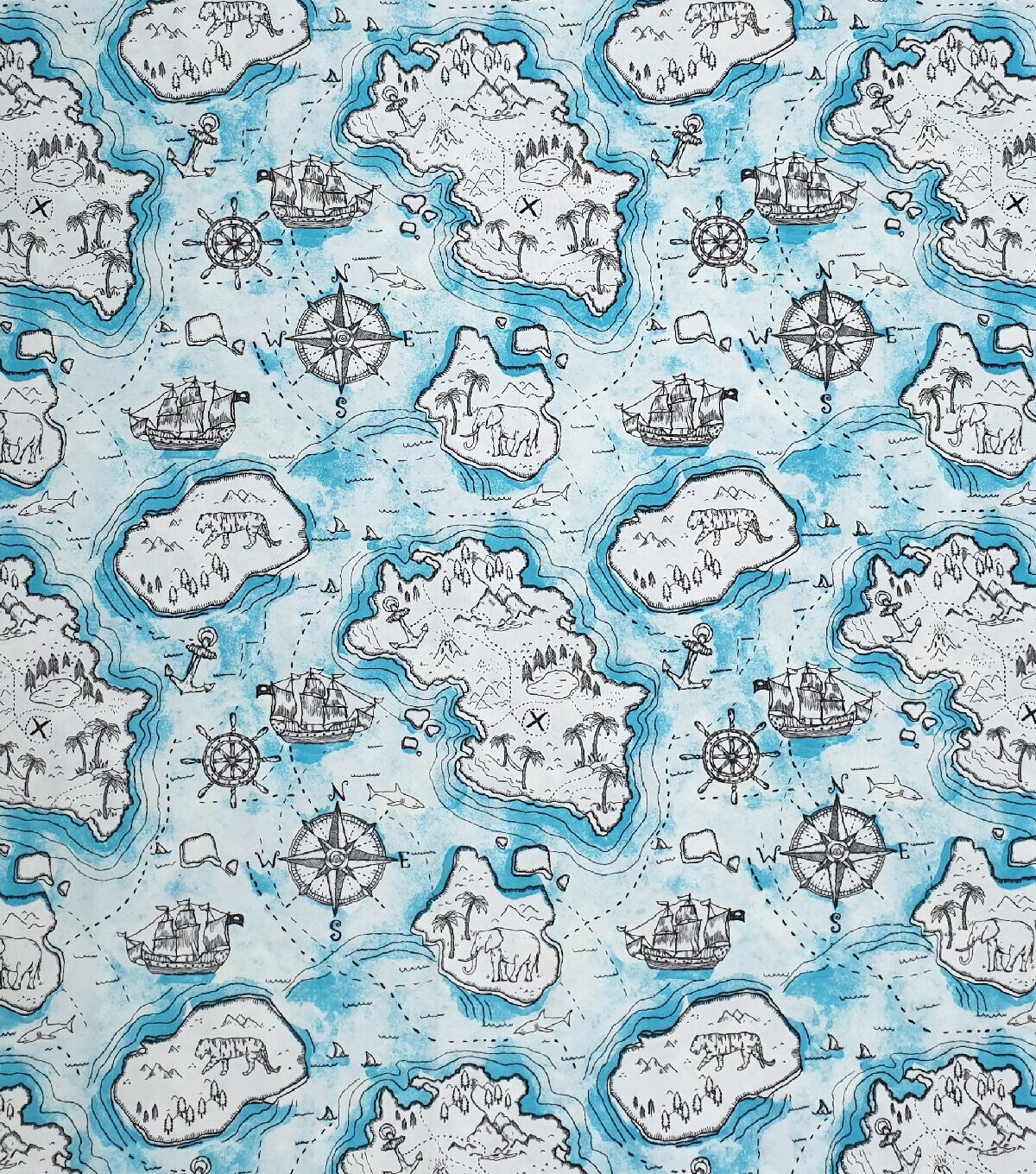 Map Super Snuggle Flannel Fabric