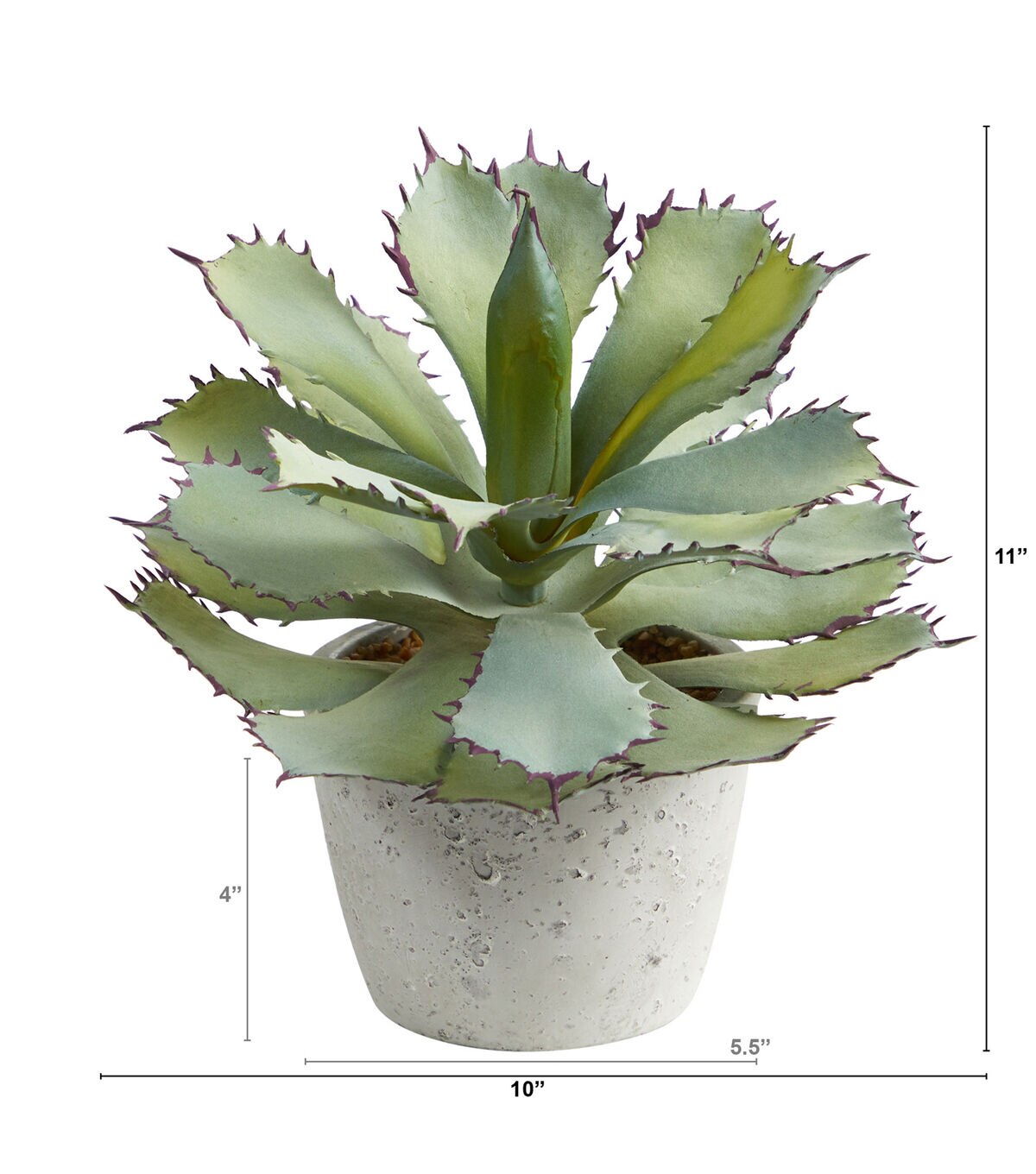 Nearly Natural 11 Artificial Succulent in Gray Planter