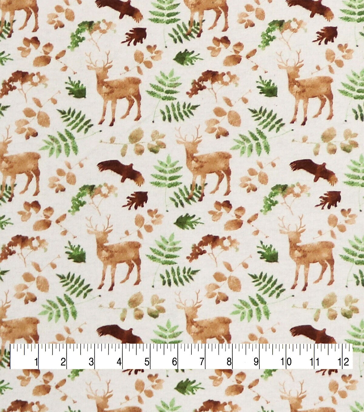 Painterly Woodland Allover Super Snuggle Flannel Fabric