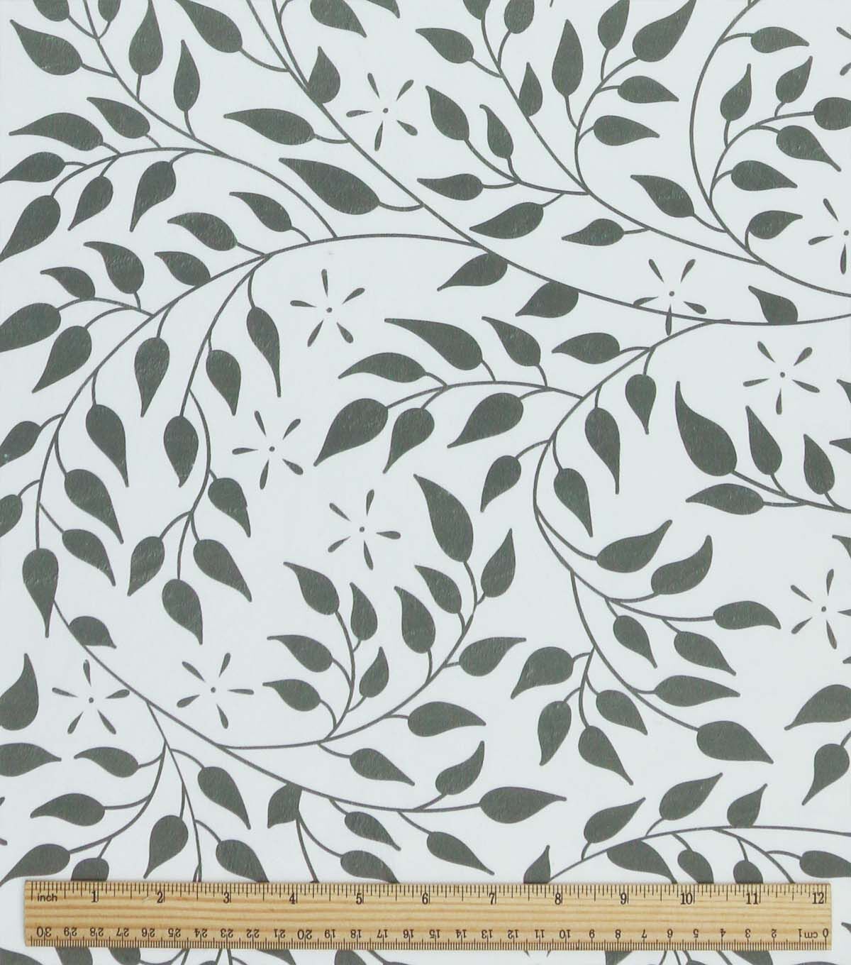 Leafy Vines on White Soft & Minky Fleece Fabric