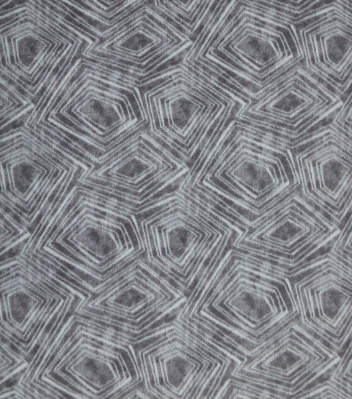 Gray Geometric Textured Anti Pill Plush Fleece Fabric