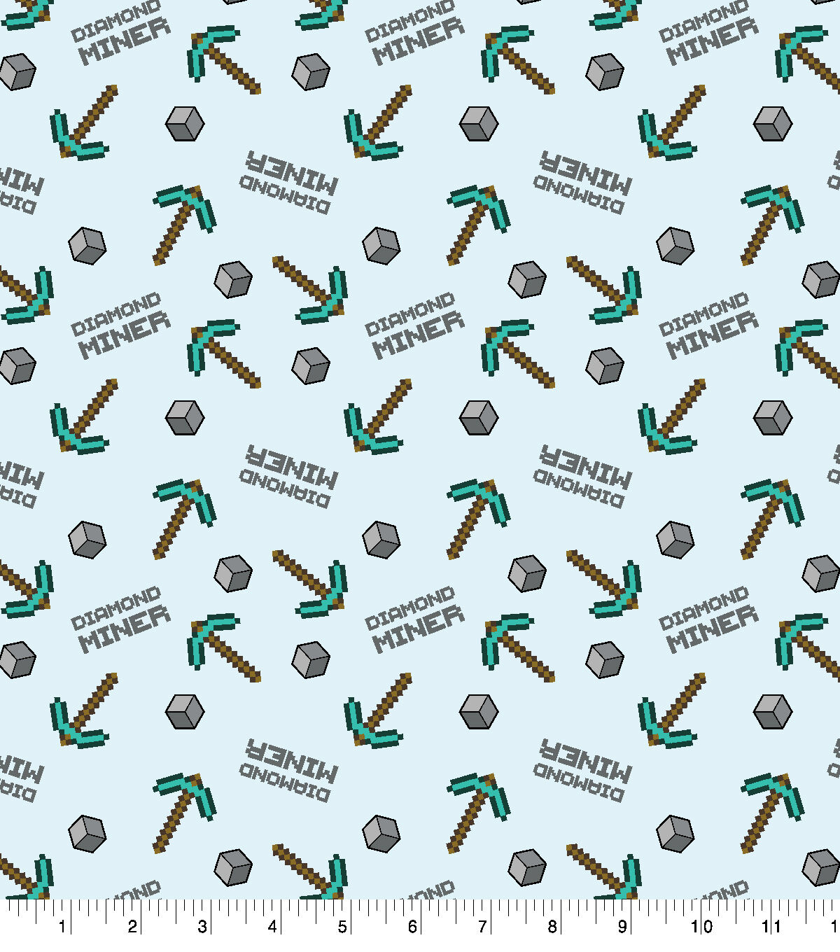 Minecraft Diamond Miner Cotton Fabric