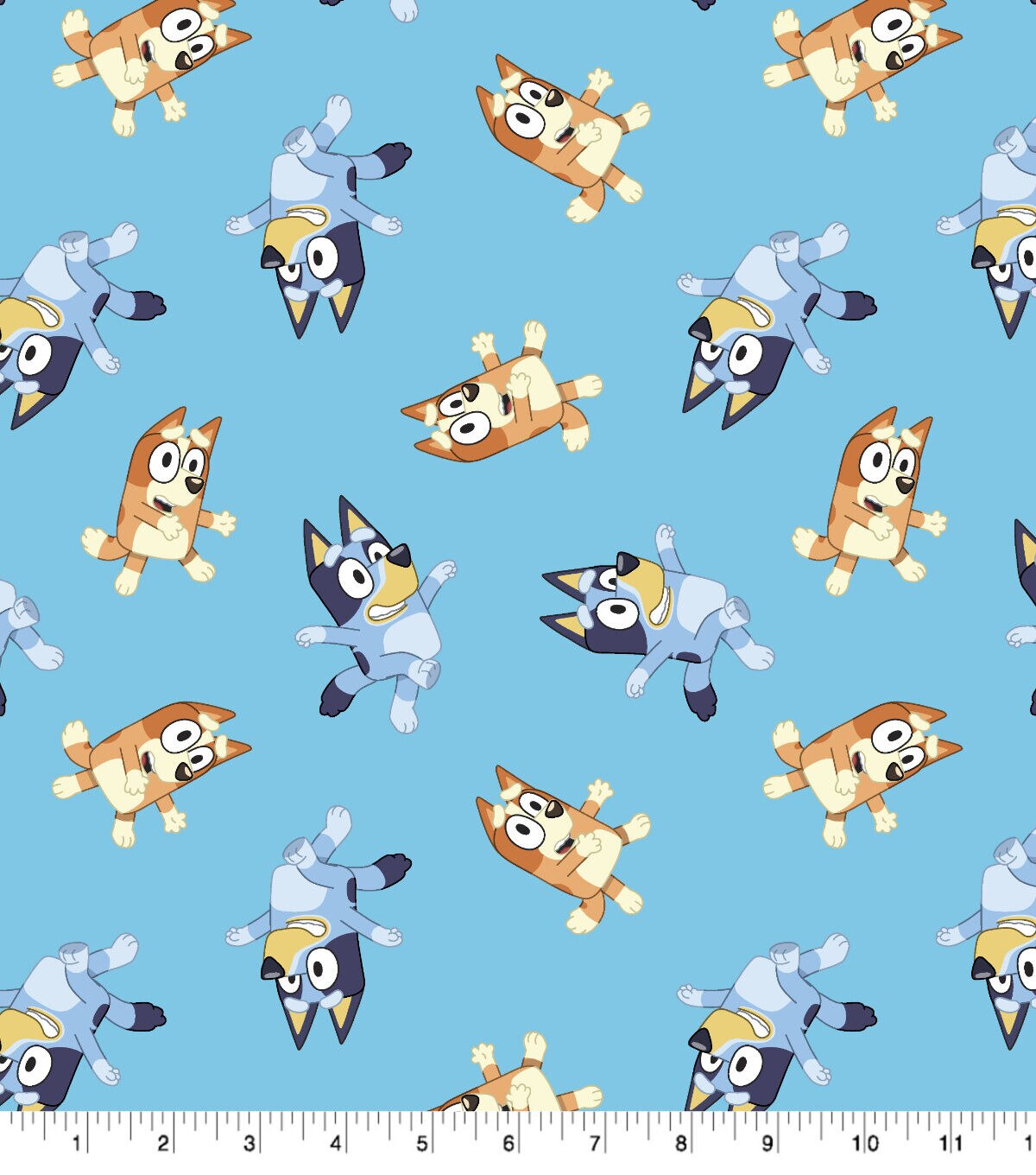 Bluey & Bingo Blue Cotton Fabric