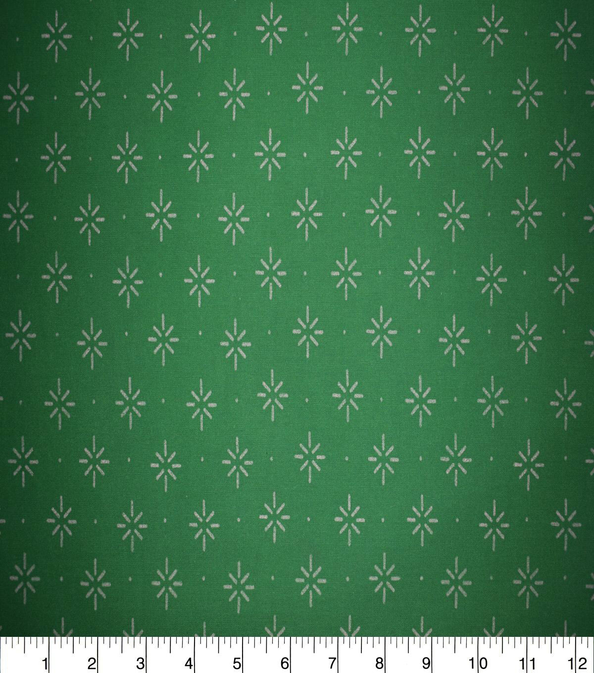 Pointy Stars on Bright Green Quilt Cotton Fabric by Quilter's Showcase