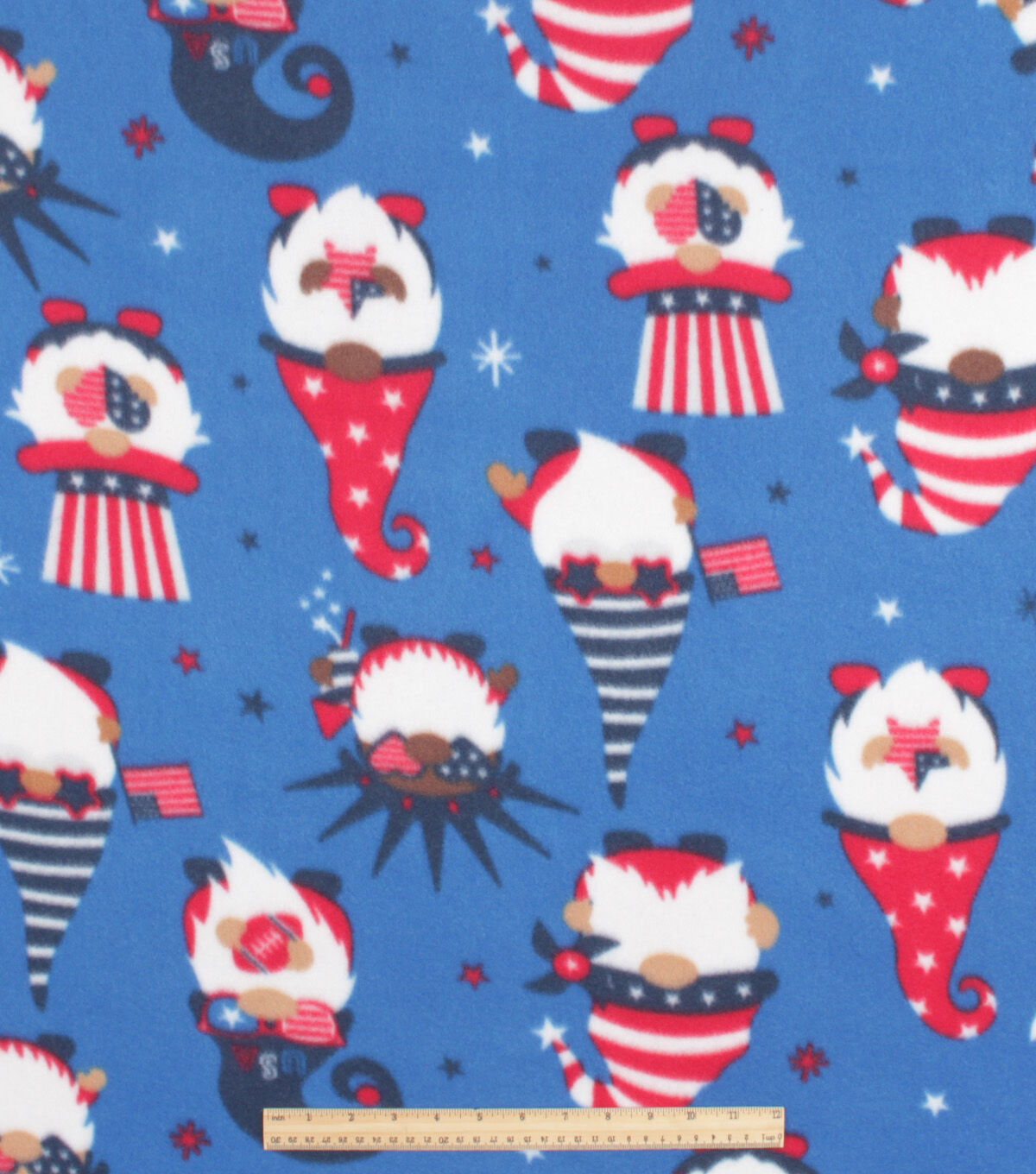 Patriotic Gnome Blizzard Prints Fleece Fabric