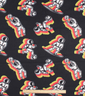 Rainbow Astronaut Blizzard Fleece Fabric