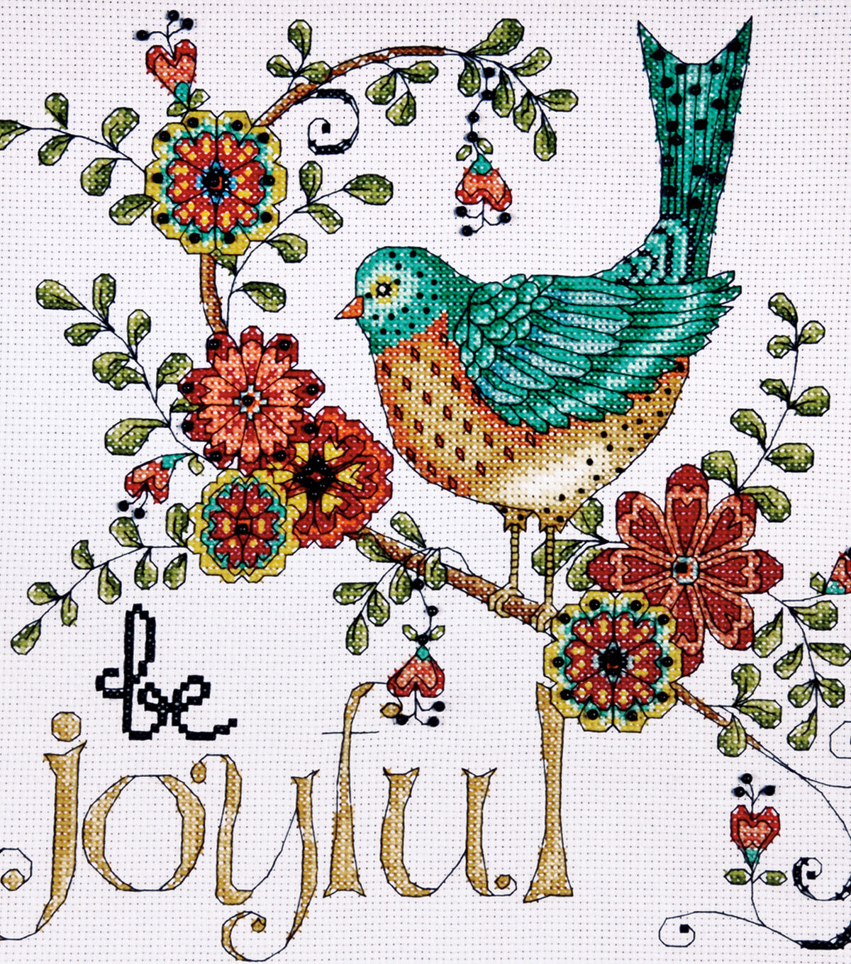 Tobin 8 x 10 Heartfelt Be Joyful Counted Cross Stitch Kit