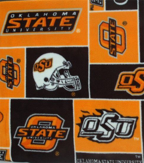 Oklahoma State Cowboys Fleece Fabric Block