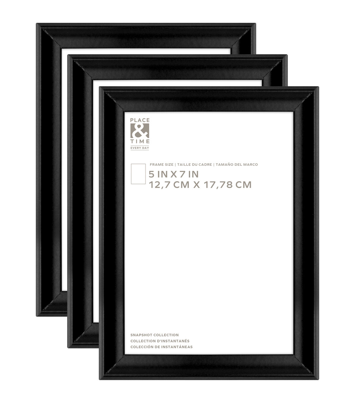 5 x 7 Black Snapshot Tabletop Picture Frames 3pk by Place & Time