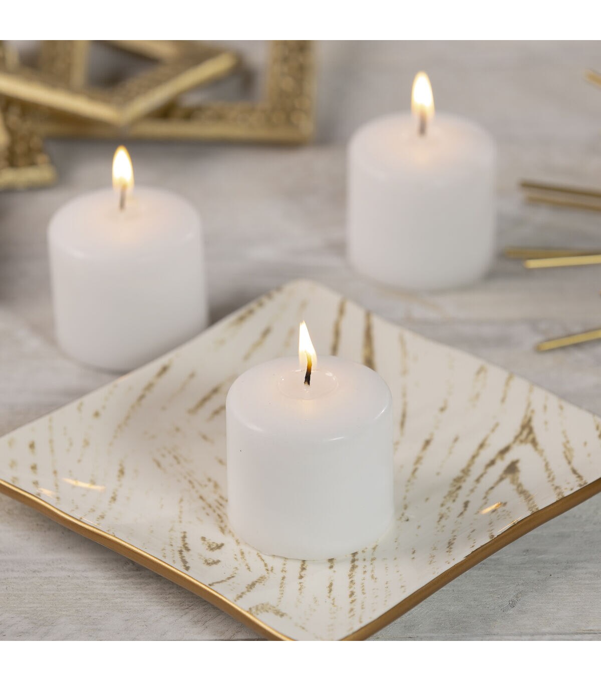 2 Unscented White Pillar Candles 8pk by Hudson 43