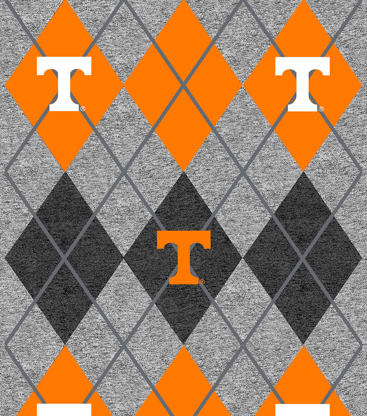 University of Tennessee Fleece Fabric Heather Argyle