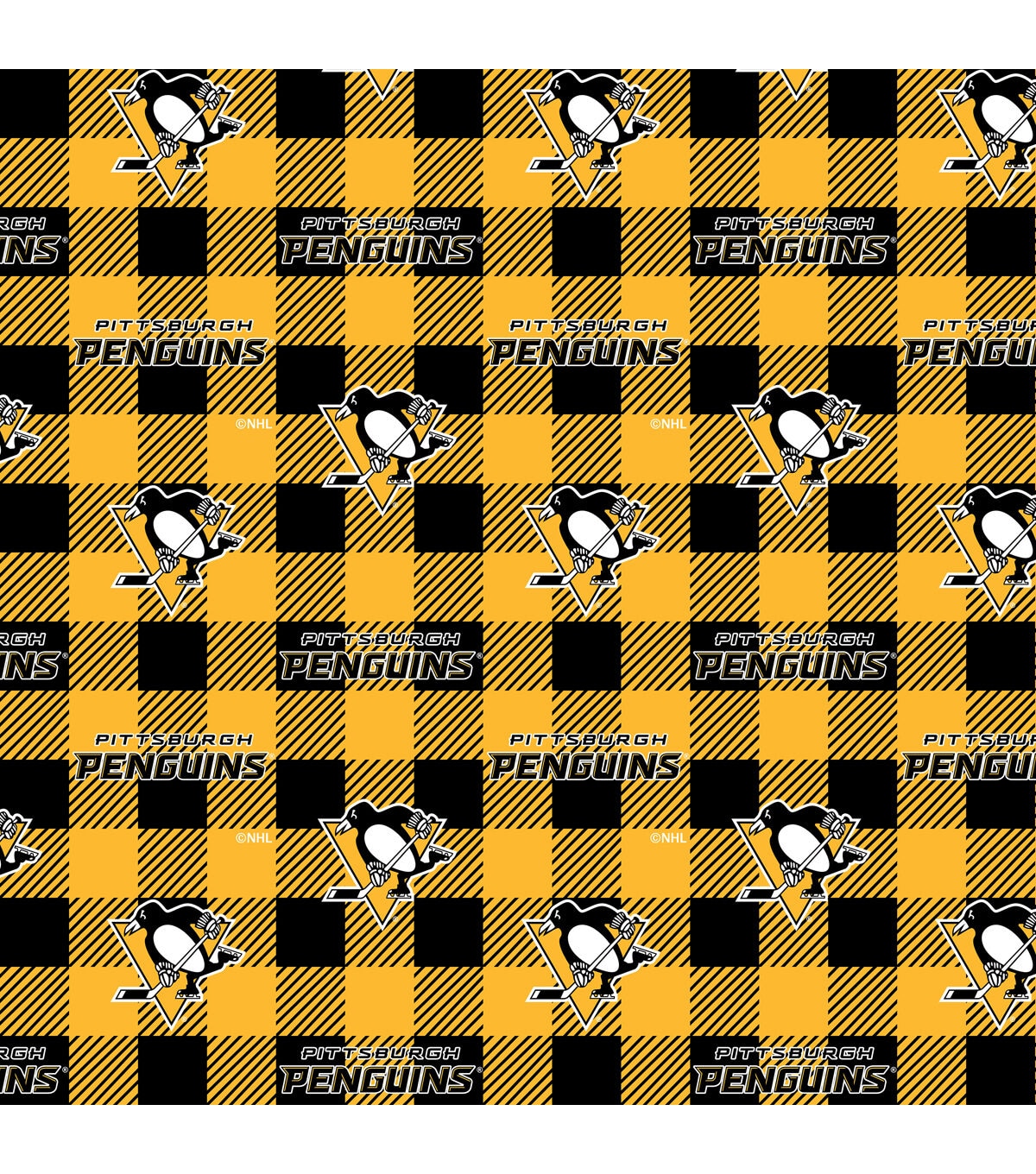 Pittsburgh Penguins Fleece Fabric Buffalo Check
