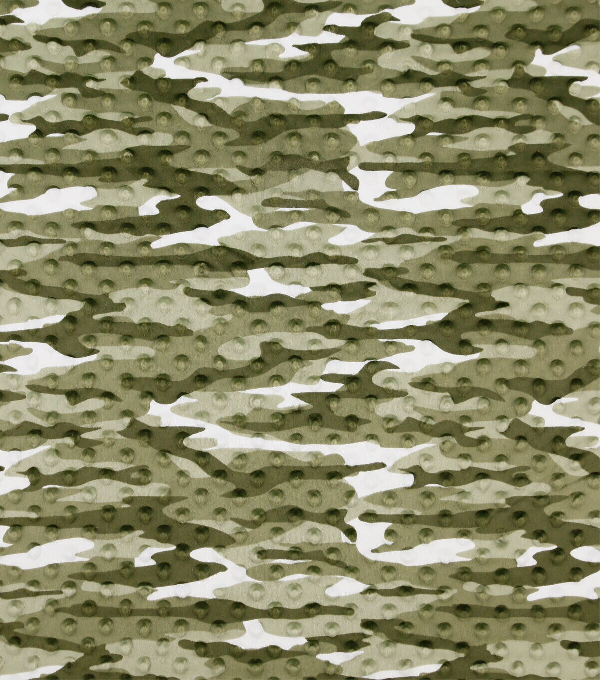 Soft & Mikny Olive Camouflage Dot Fleece Fabric