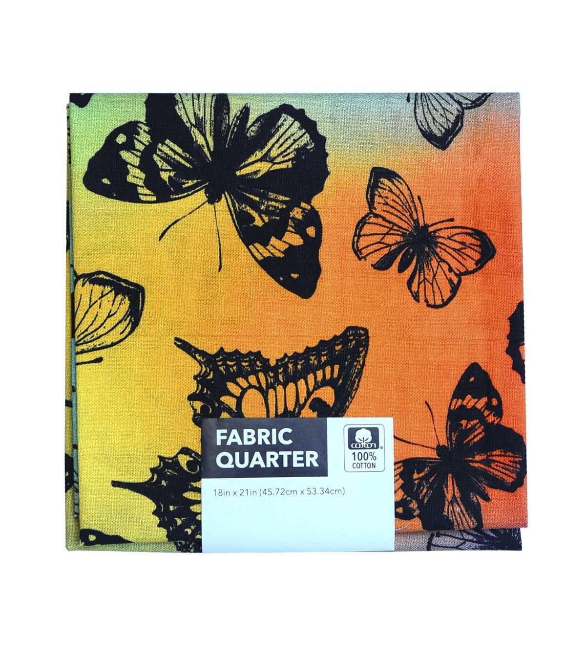 18 x 21 Butterflies Cotton Fabric Quarter 1pc by Keepsake Calico