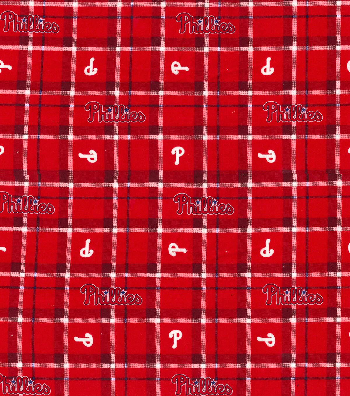 Fabric Traditions Philadelphia Phillies MLB Plaid Flannel Fabric