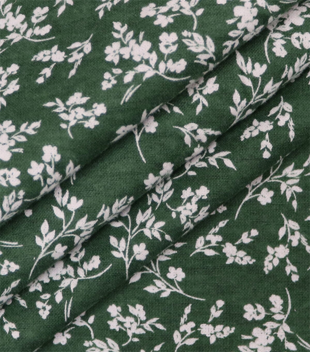 Floral Green 108 Wide Flannel Fabric