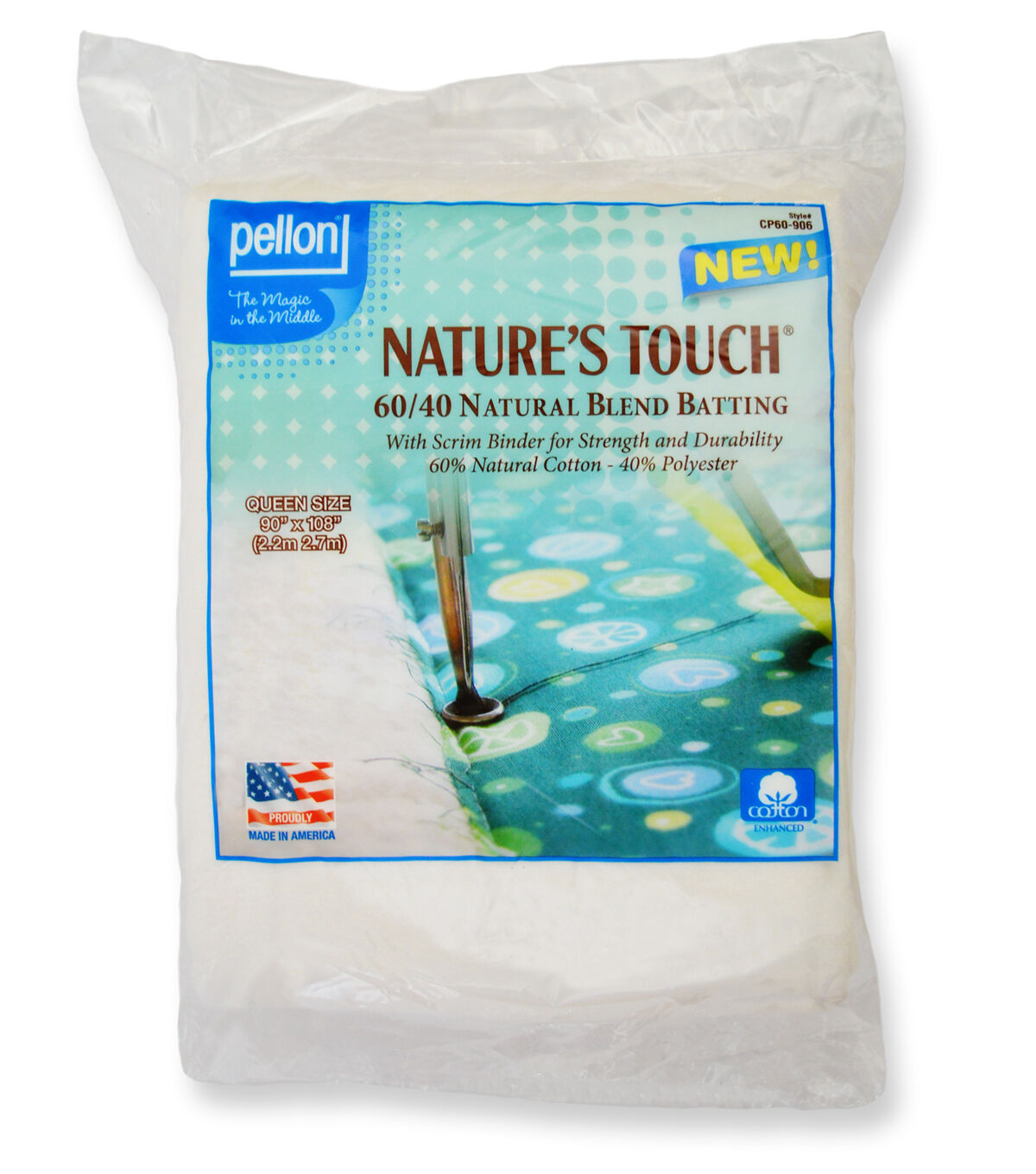 Pellon Nature's Touch 60/40 Natural Blend Batting 90x108