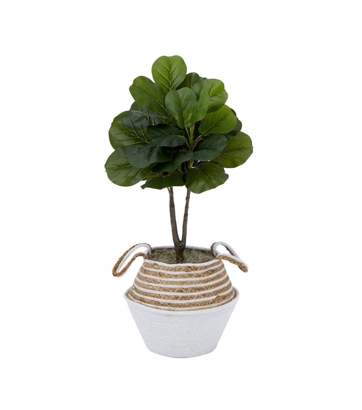 Nearly Natural 3' Artificial Fiddle Leaf Tree With White Basket DIY Kit