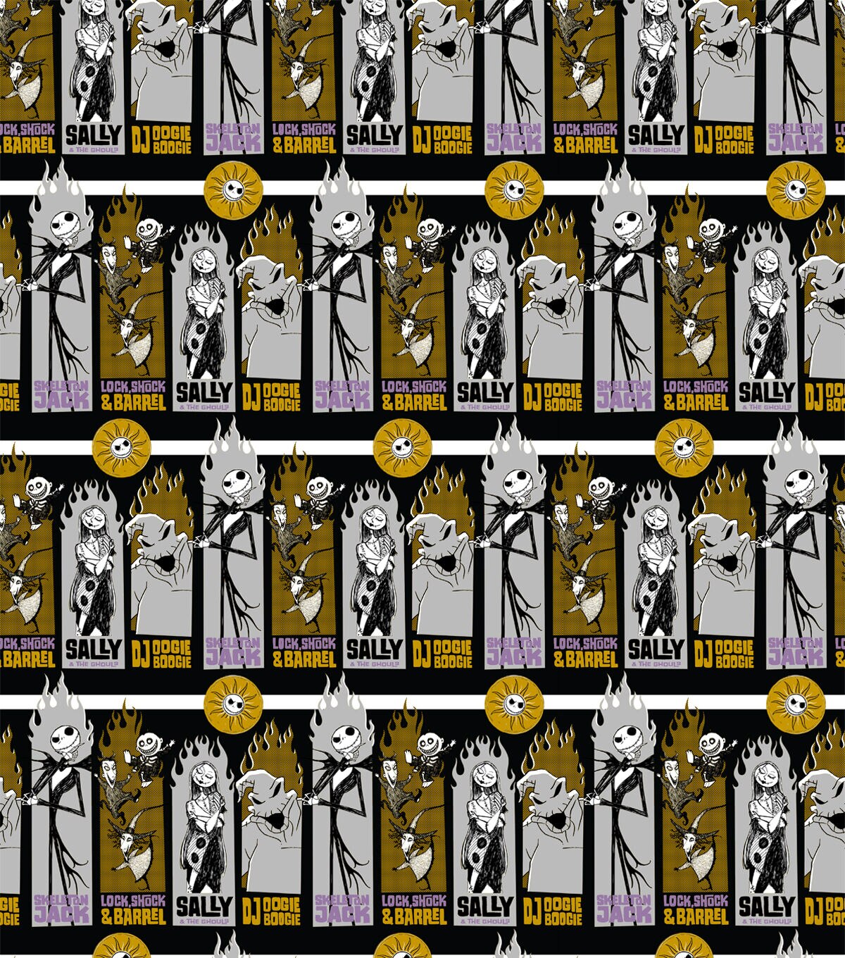 Nightmare Before Christmas Oogie Boogie Cast Fear Fest Cotton Fabric