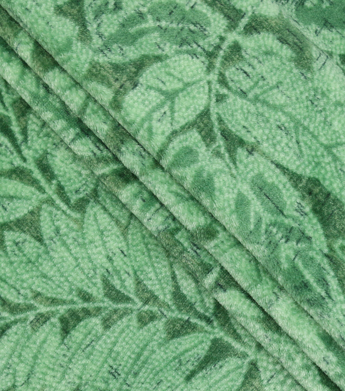 Summer Green Tonal Tropical Leaves Sew Lush Fleece Fabric