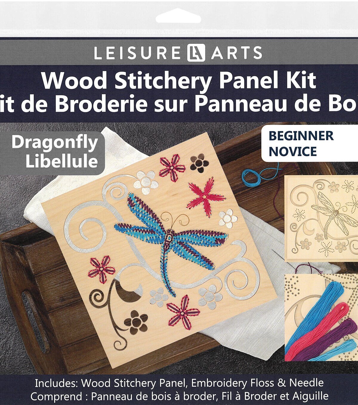 Leisure Arts 10 Dragon Fly Panel Wood Stitching Kit