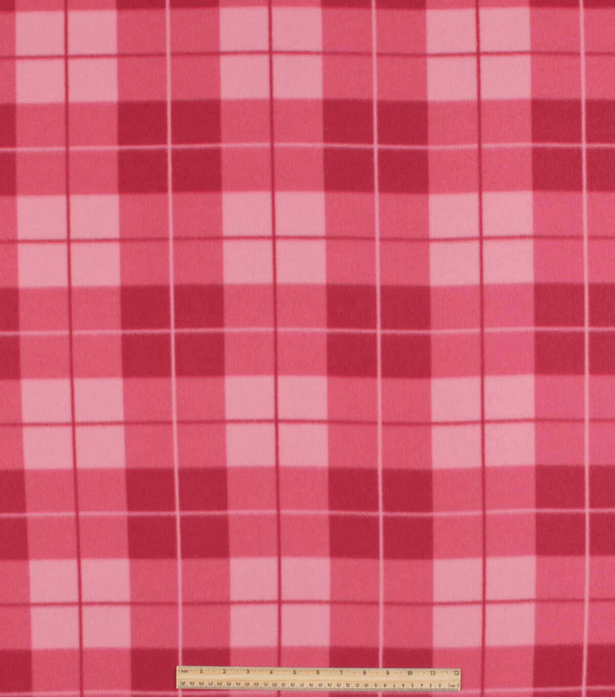 Red Box Plaid Blizzard Prints Fleece Fabric