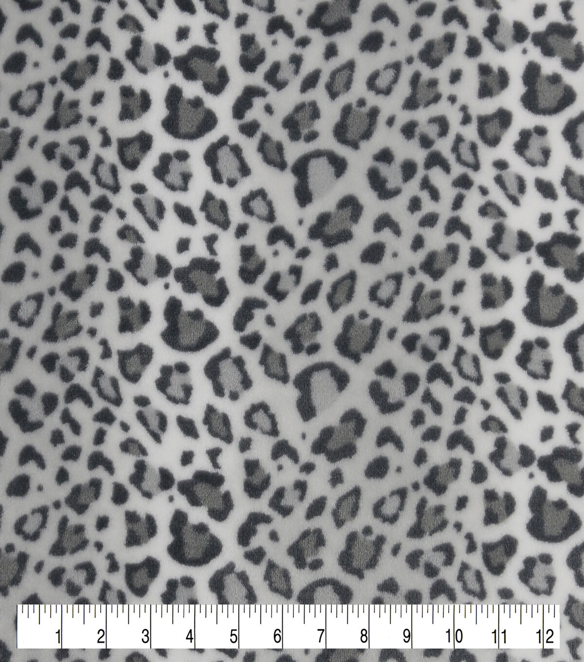 Sew Lush Fleece Fabric Cheetah Grayscale