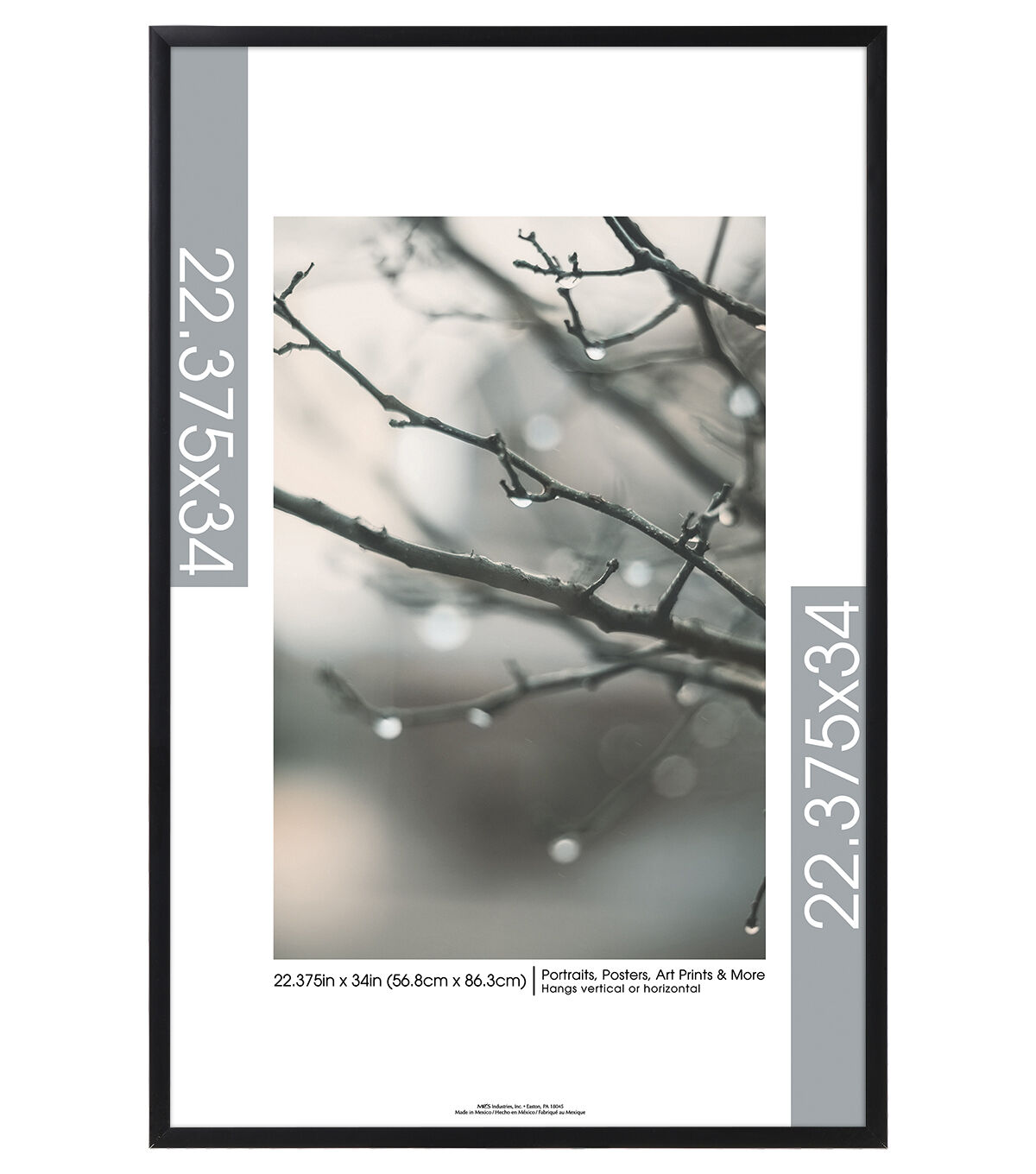 MCS 22x34 Plastic Black Gallery Poster Frame