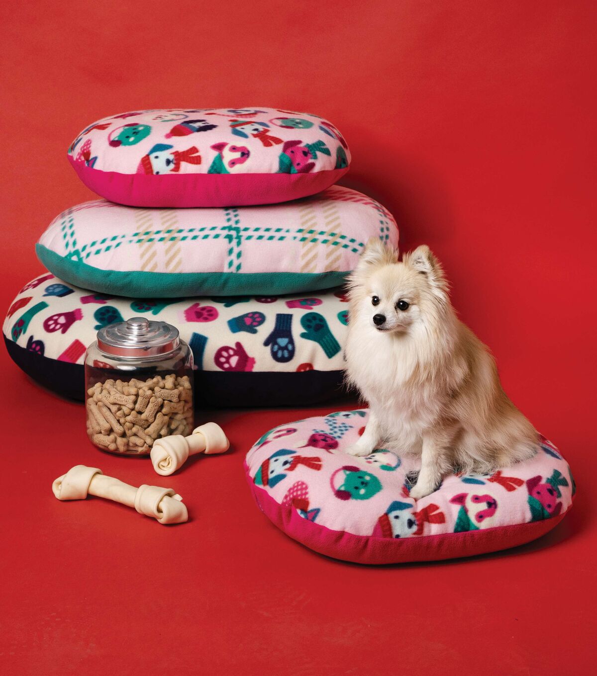 Pink Christmas Plaid Blizzard Fleece Fabric