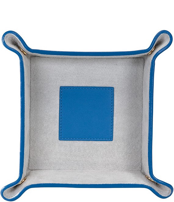 Suede-Lined Catchall Leather Valet Tray