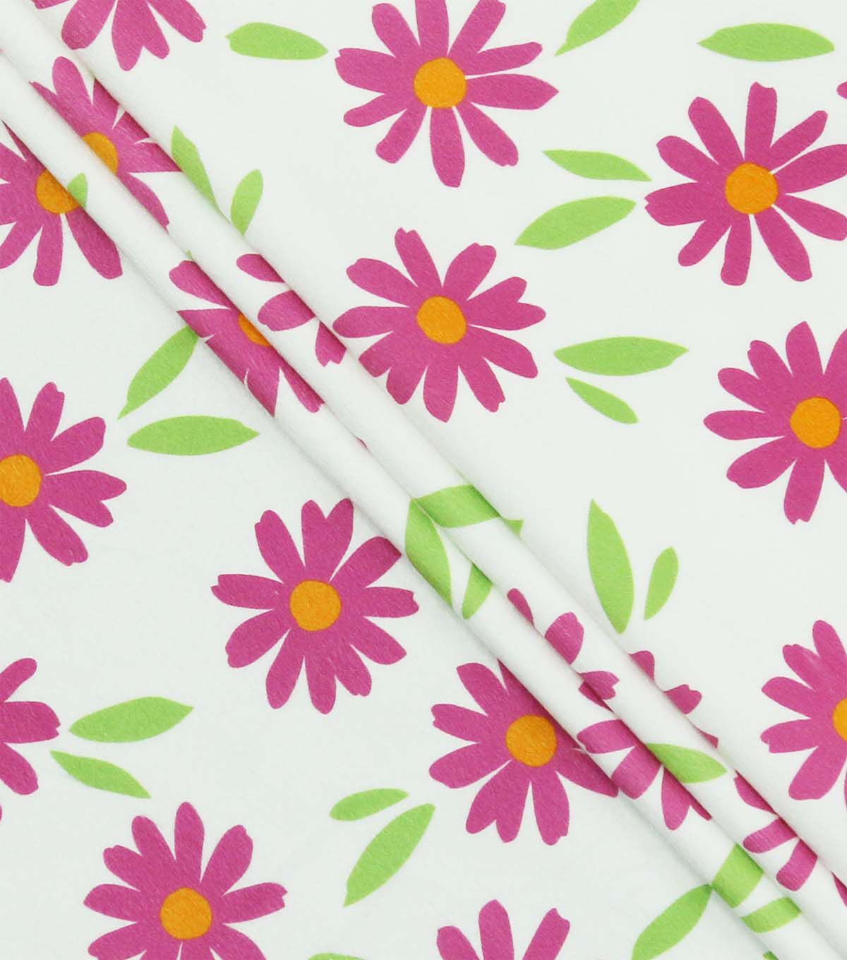 Daisies on White Soft & Minky Fleece Fabric