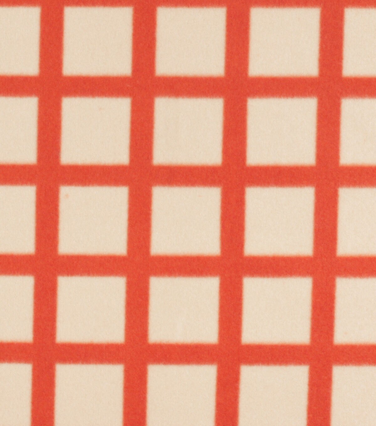 Orange Square Grid Blizzard Fleece Fabric