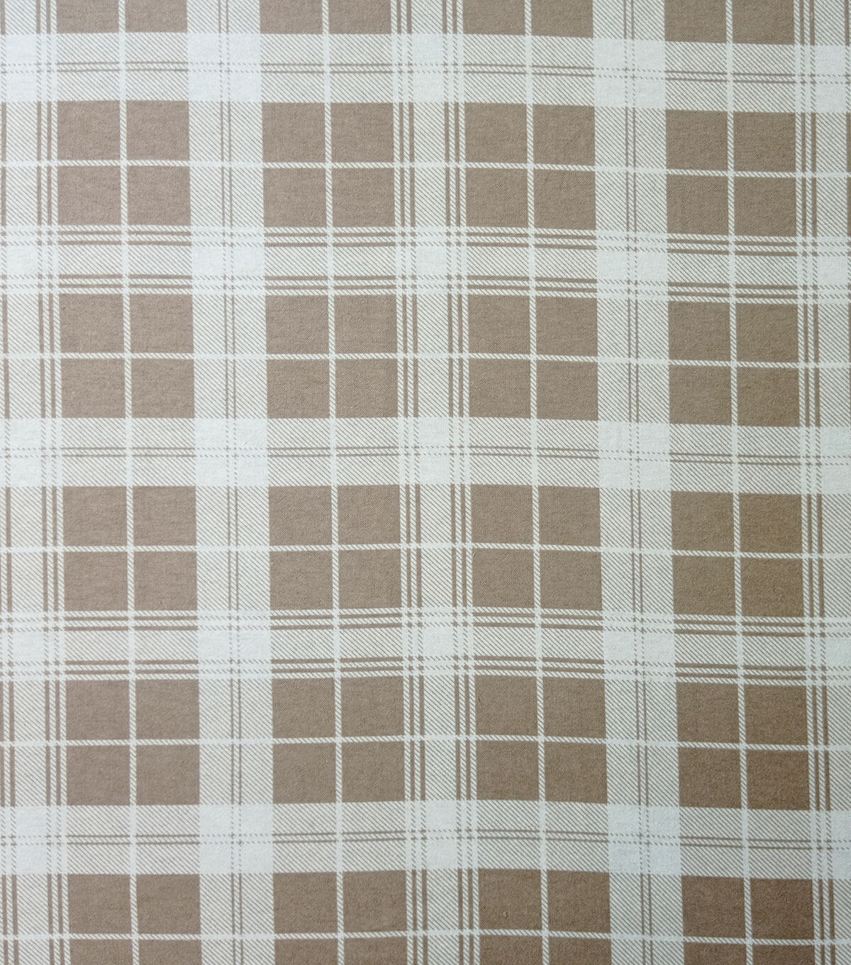 Tan Box Plaid Super Snuggle Flannel Fabric
