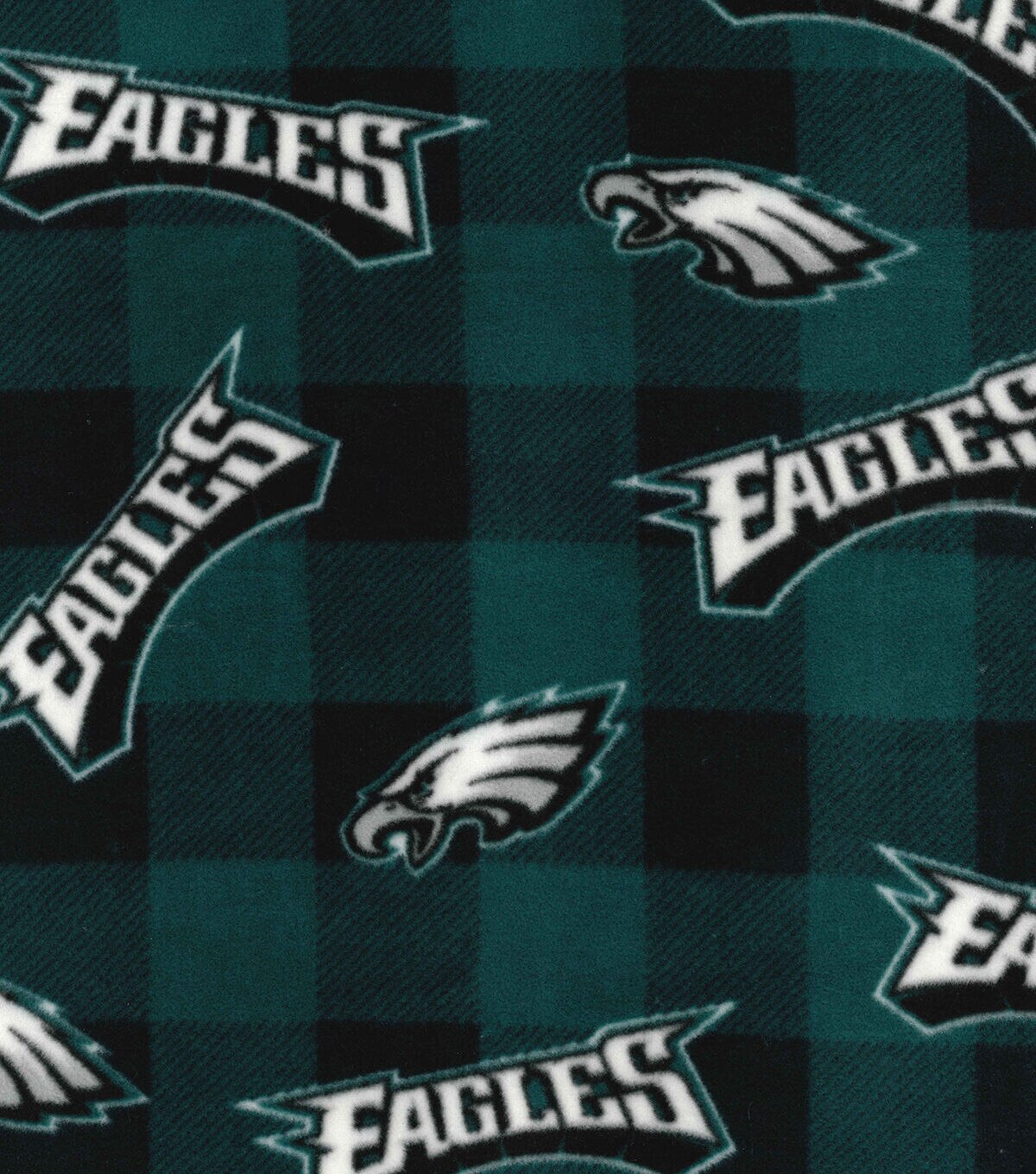 Fabric Traditions Philadelphia Eagles Fleece Fabric Buffalo Check
