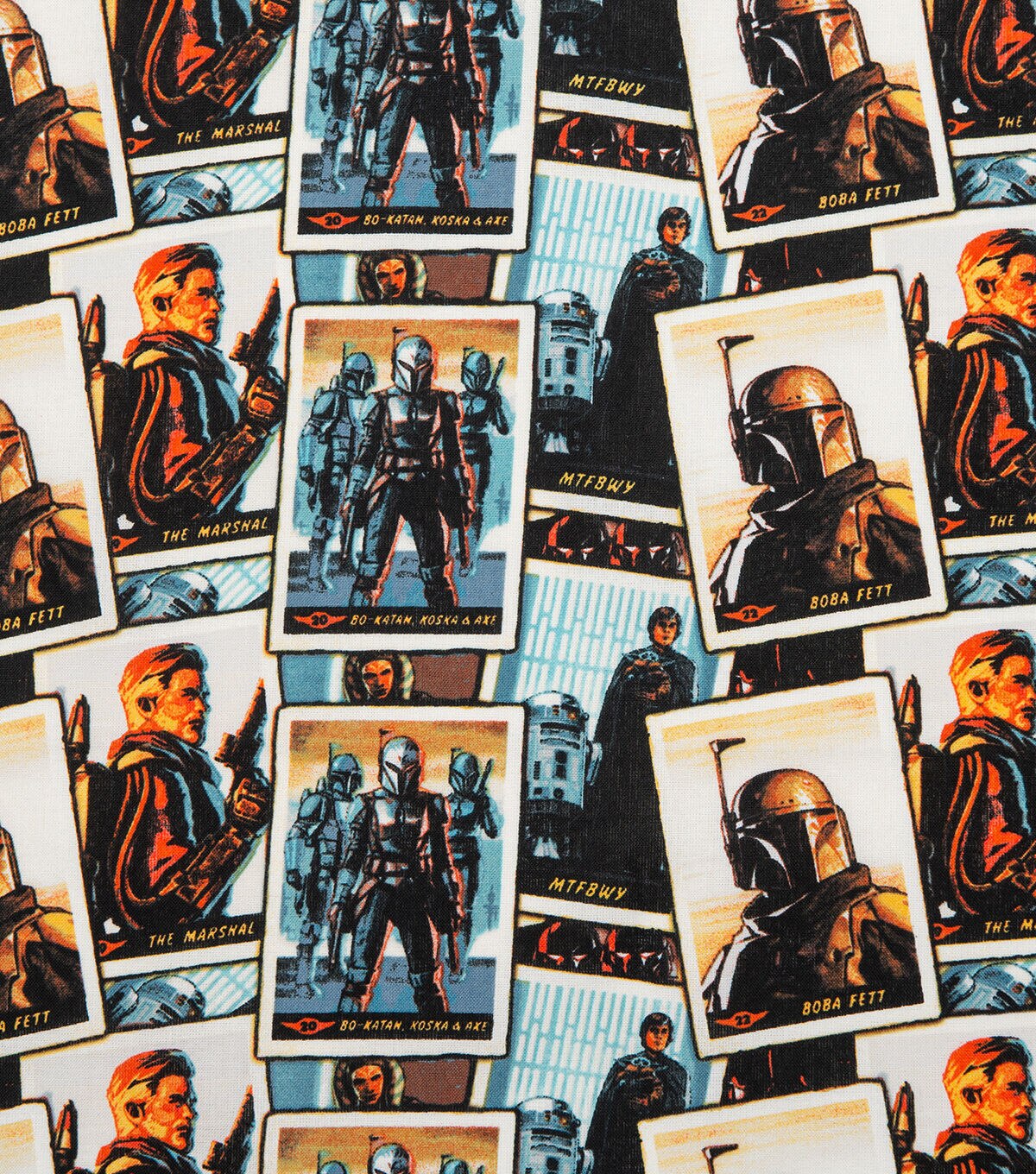 Mandalorian New Card Stack Cotton Fabric