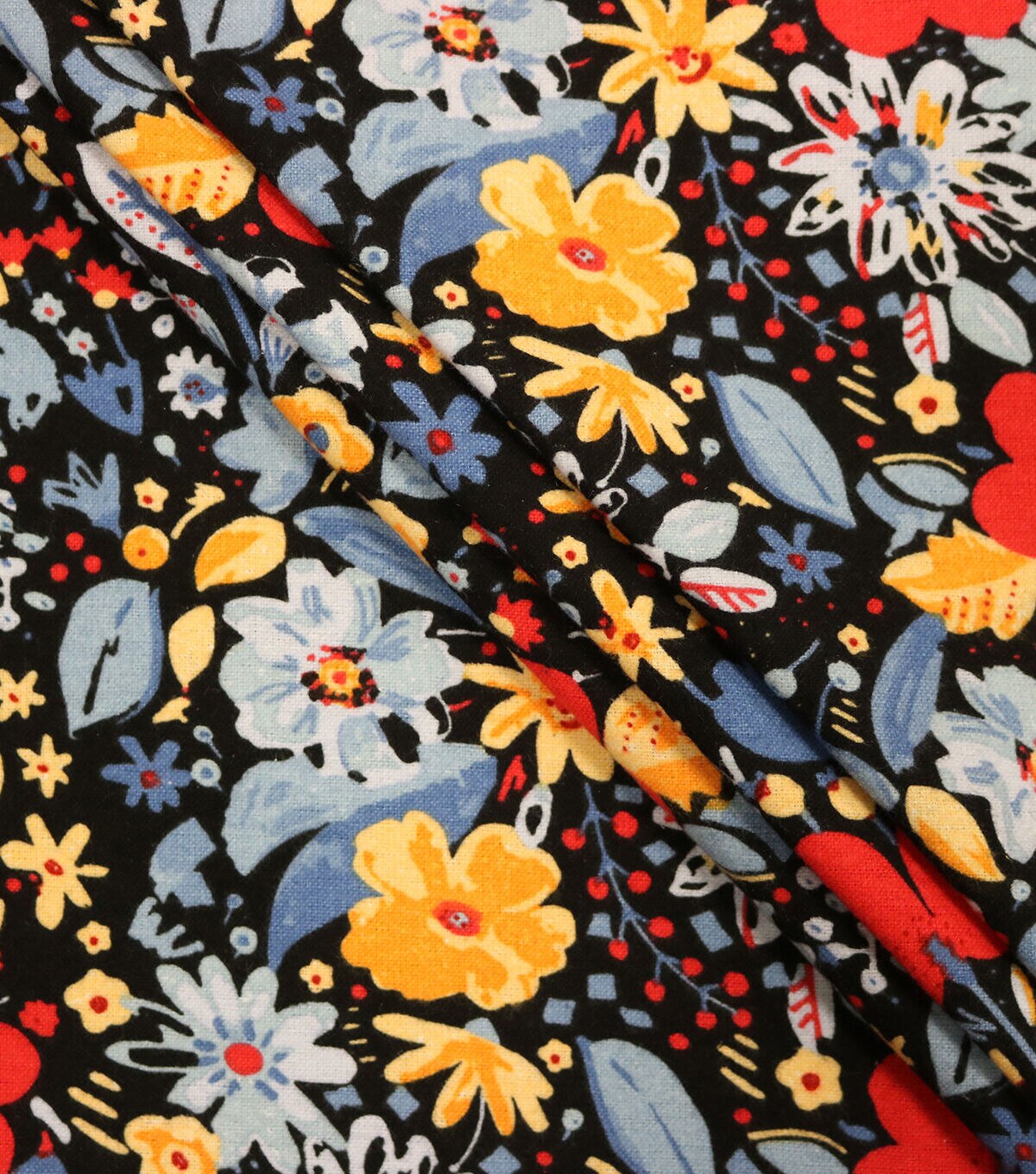 Red Blue Floral Super Snuggle Flannel Fabric
