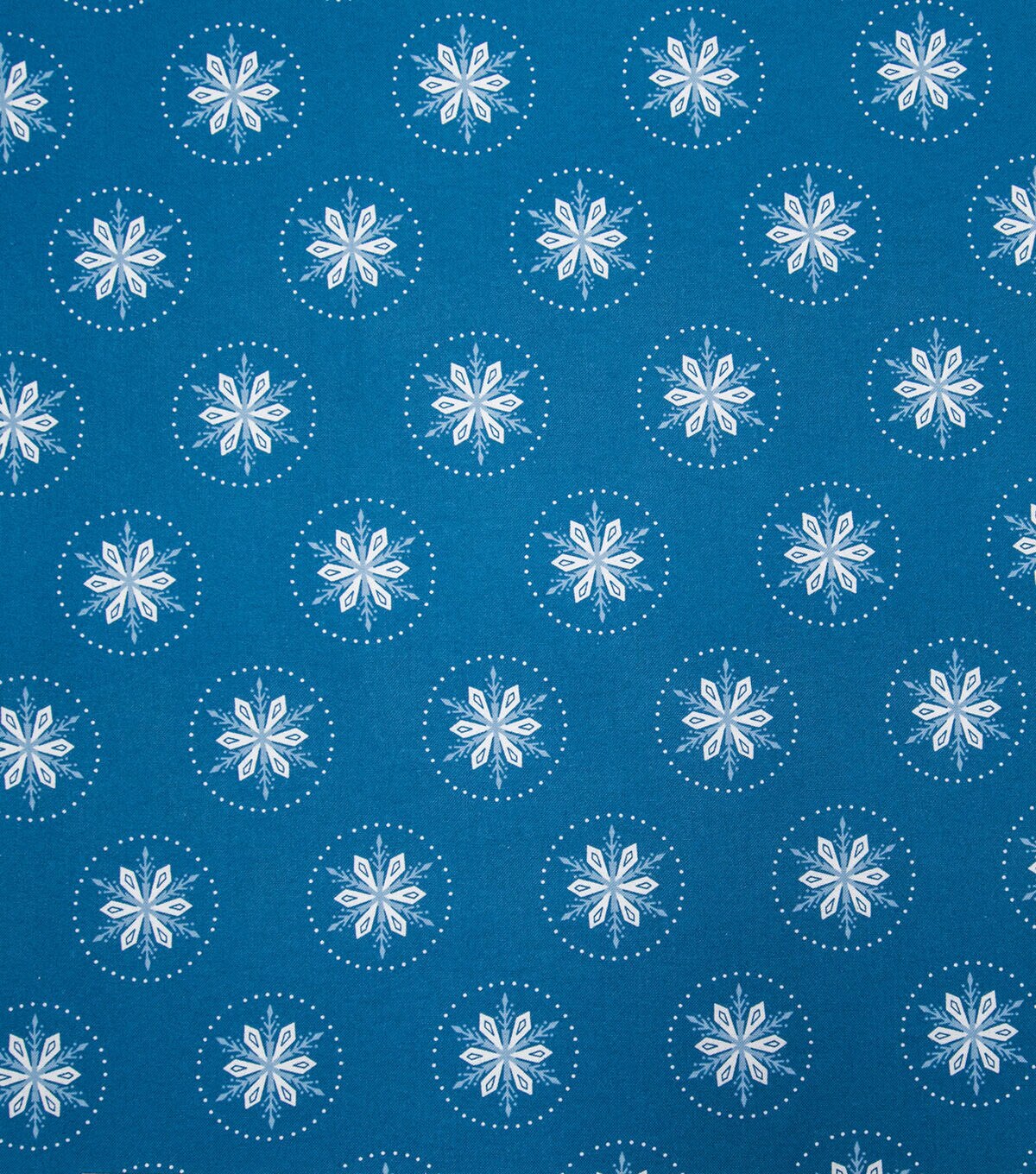 Super Snuggle Folk Snowflake On Navy Flannel Fabric